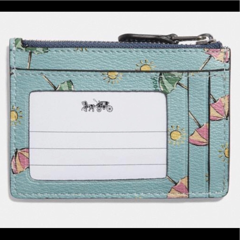 🎉SOLD🎉COACH Mini Skinny Id Case Beach Umbrella - Picture 4 of 4